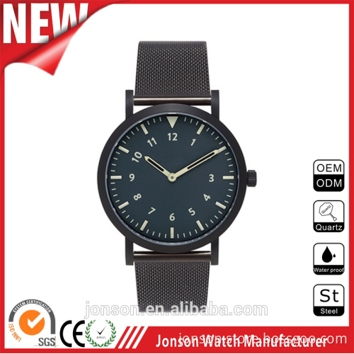 2016 premium quality watch quartz japan movement stainless steel case back watch